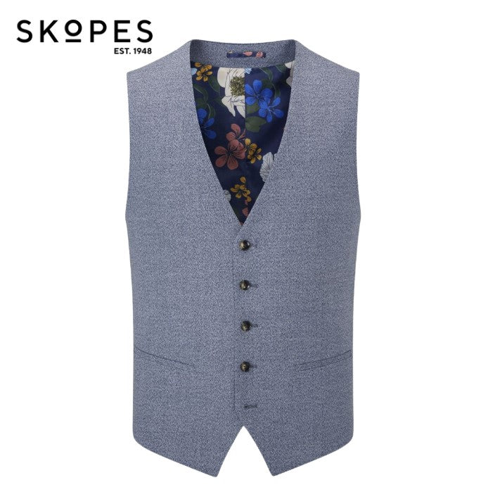 Skopes Jodrell Tweed Effect Waistcoat Blue