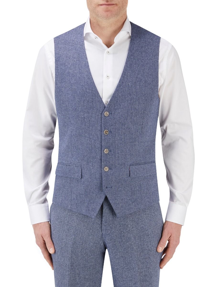 Skopes Jude Blue X-Long Waistcoat Blue