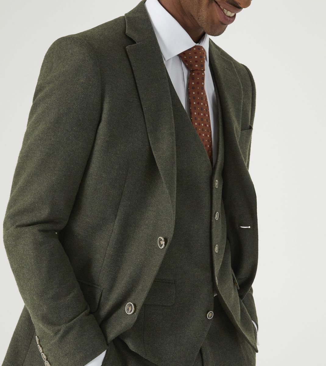 Skopes Jude Herringbone Olive Jacket Green