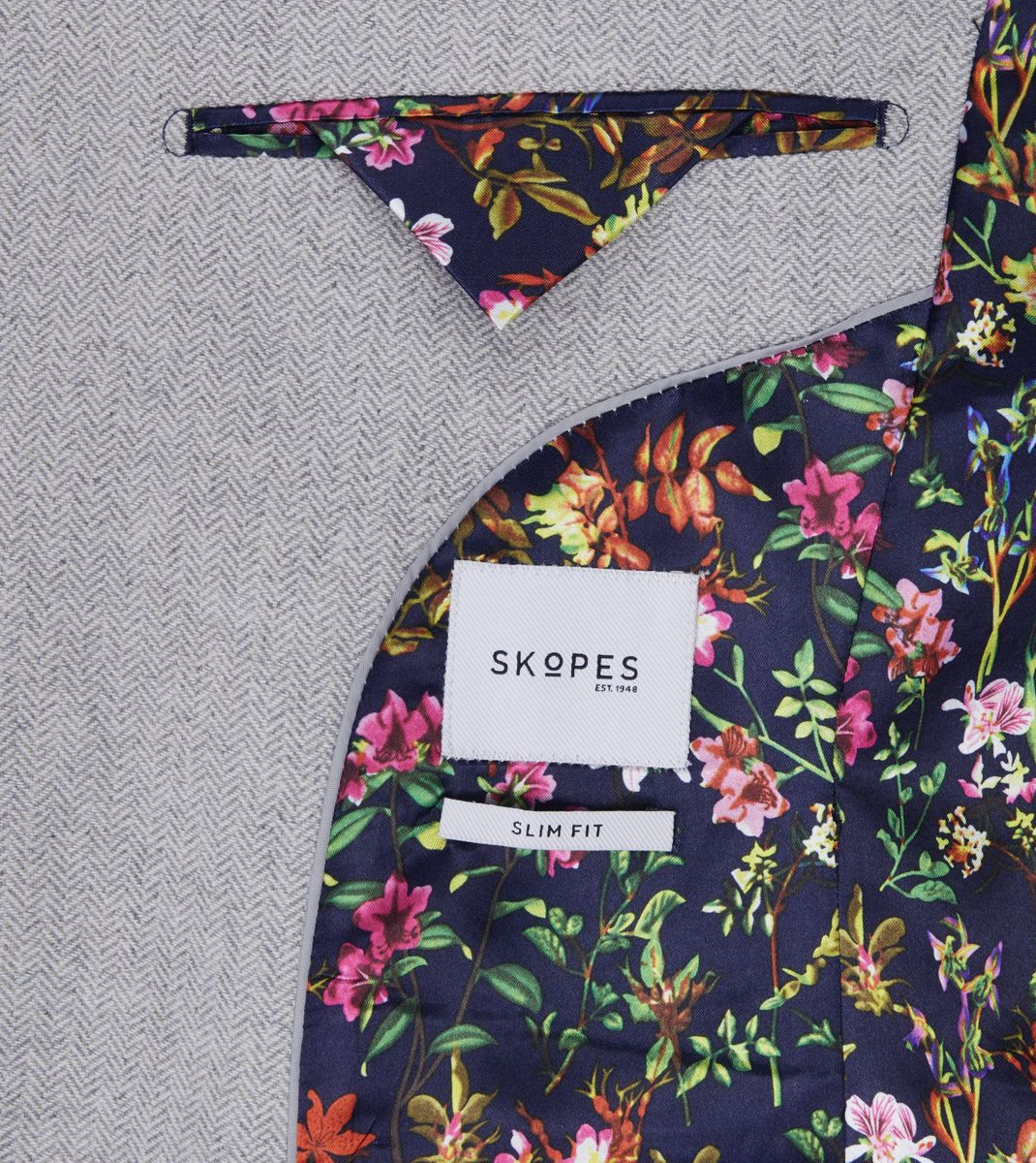 Skopes Jude Silver Herringbone Jacket Grey