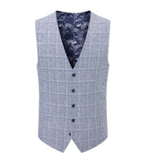 Skopes X-Long Lumis Blue Check Waistcoat Blue