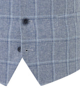 Skopes X-Long Lumis Blue Check Waistcoat Blue