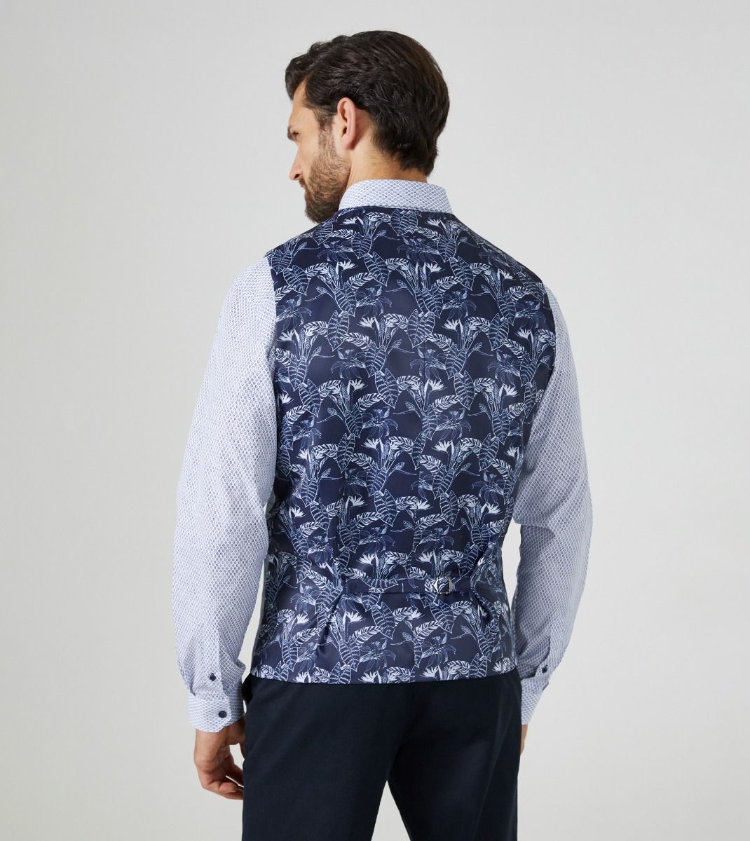 Skopes X-Long Lumis Blue Check Waistcoat Blue