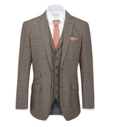 Skopes Oscar Brown Check Suit Jacket Brown