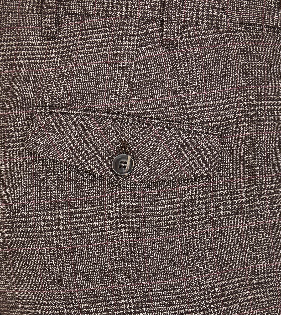 Skopes Oscar Brown Check Suit Trousers Brown