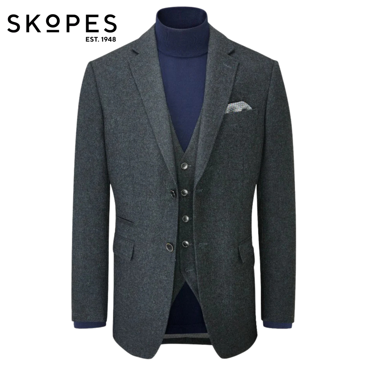 Skopes Ruthin Teal Tweed Sports Jacket Teal