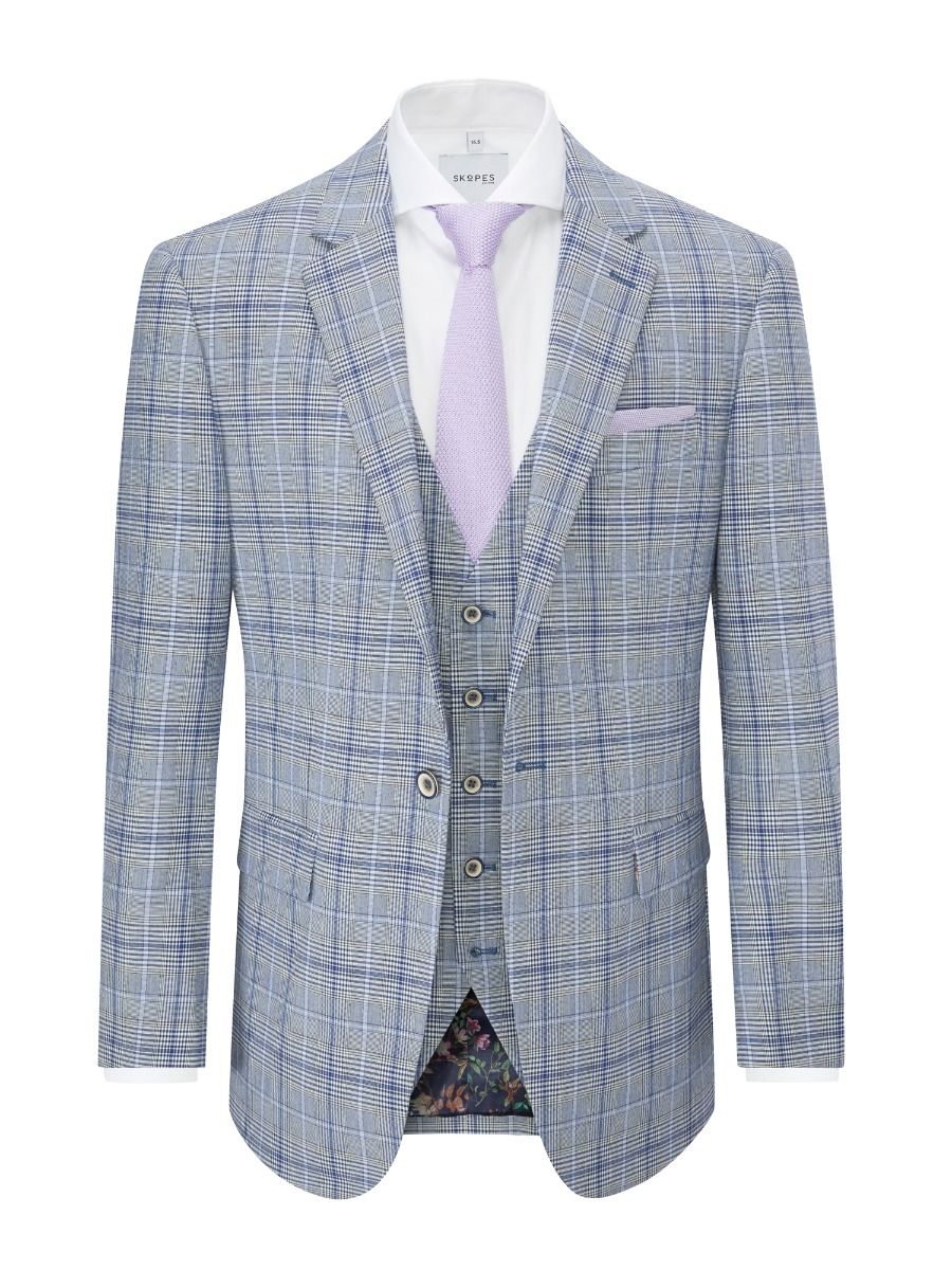 Skopes Stark Blue Check Jacket Blue