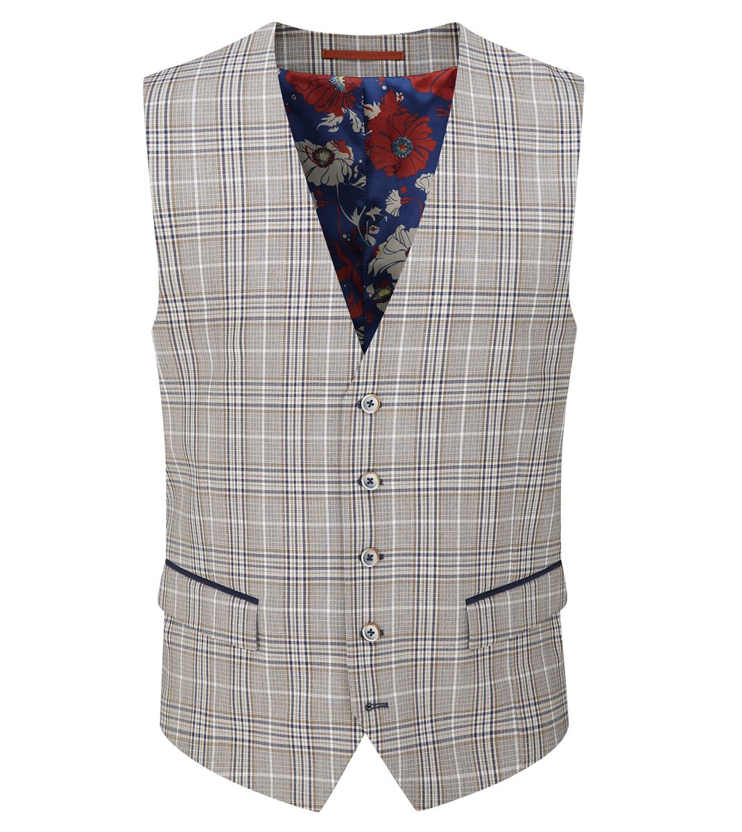Skopes Whittington Check Waistcoat Grey