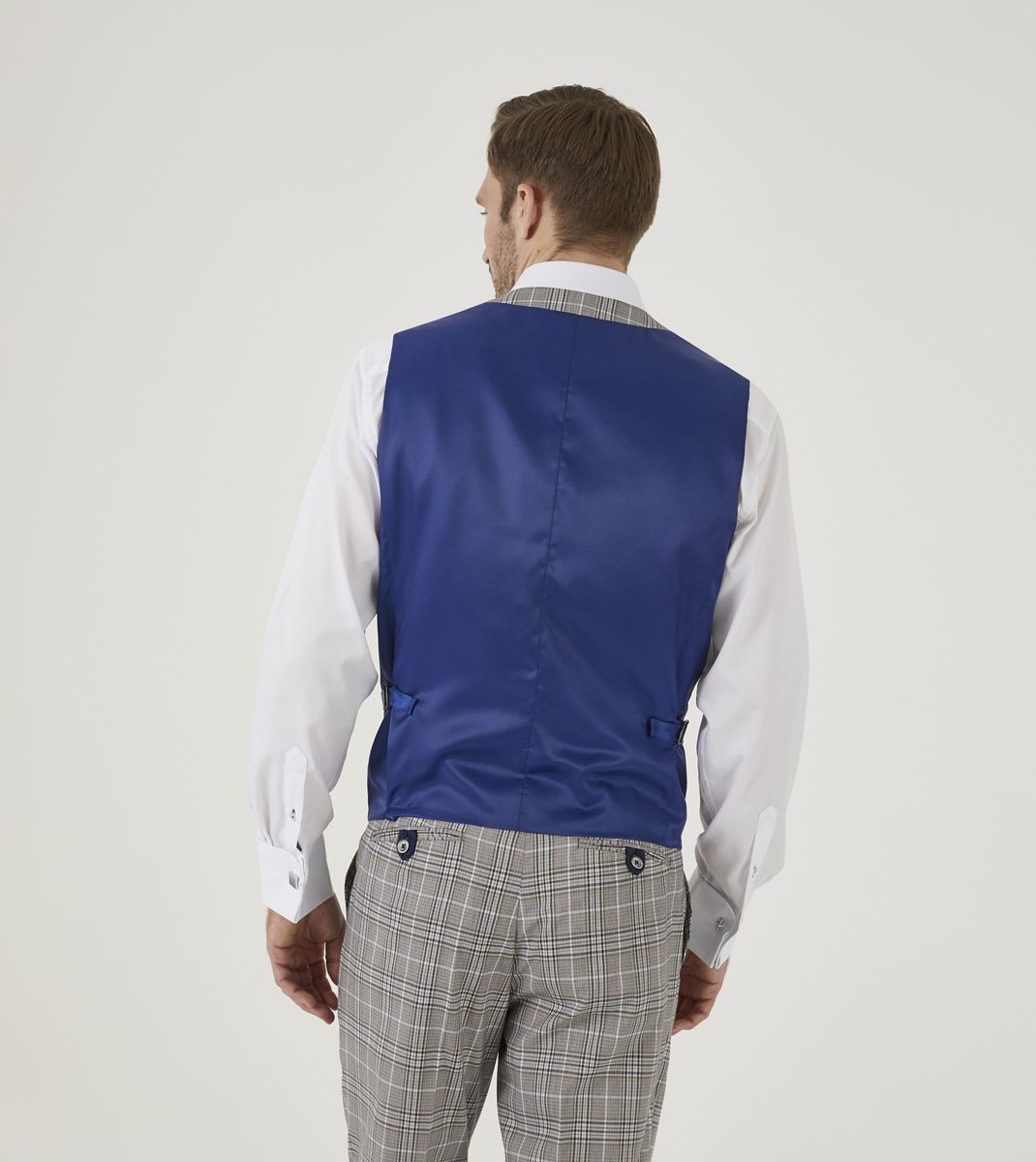 Skopes Whittington Check Waistcoat Grey