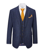 Skopes Woolf Navy Check Suit Jacket Navy