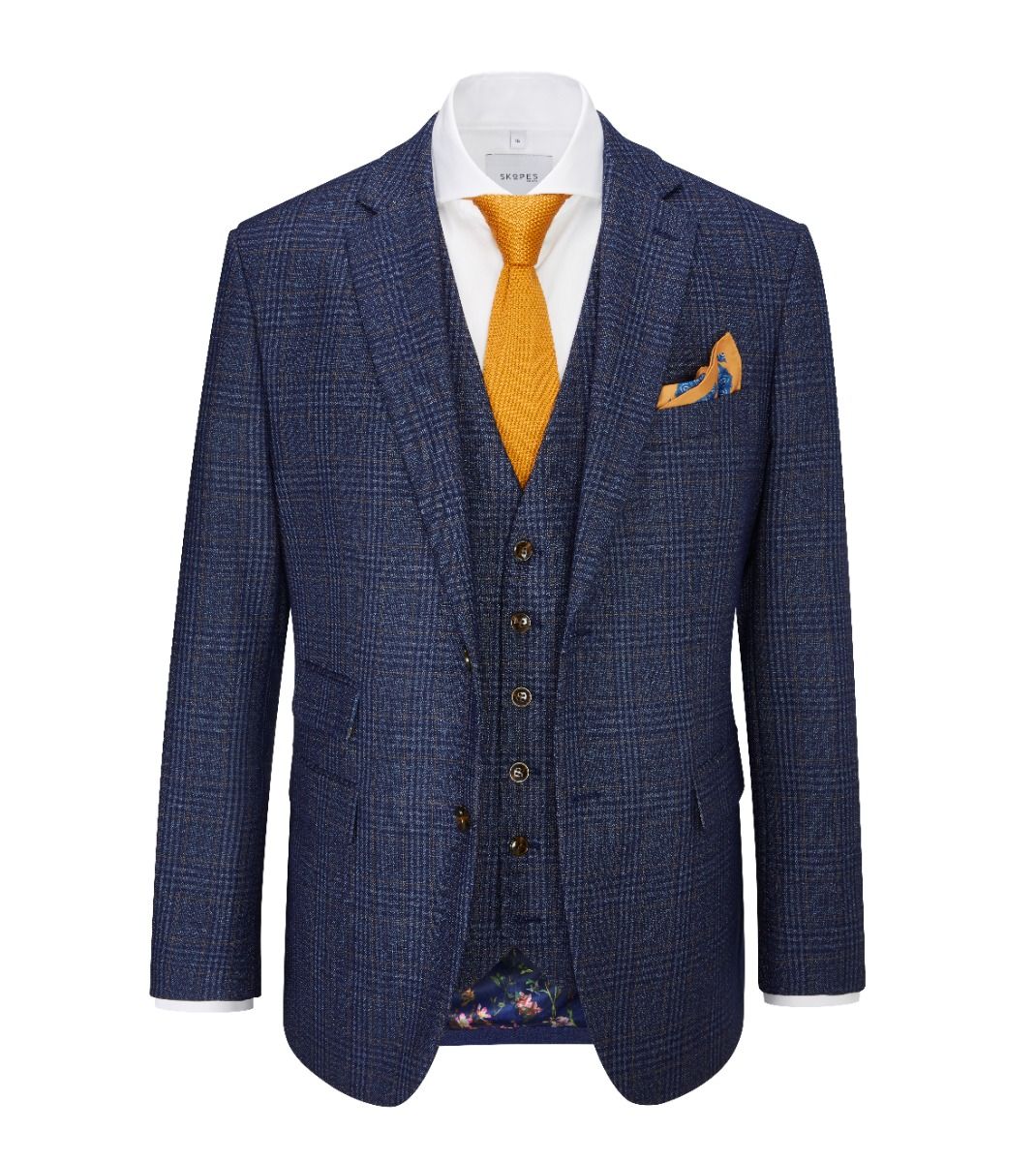 Skopes Woolf Navy Check Jacket Navy