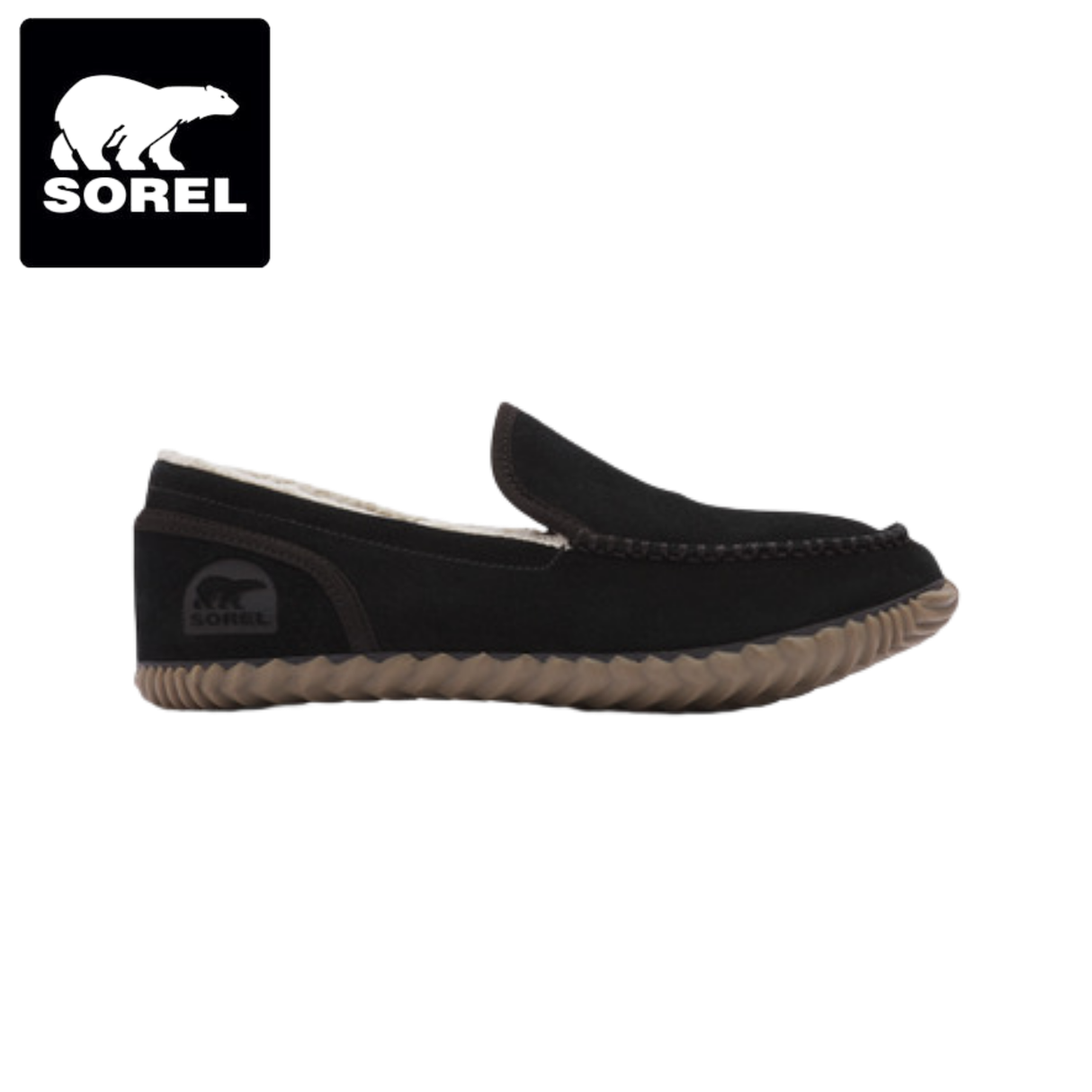 Sorel Dude Moc Black Slipper Black