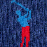 Swole Panda Bamboo Golfer Print Socks Blue