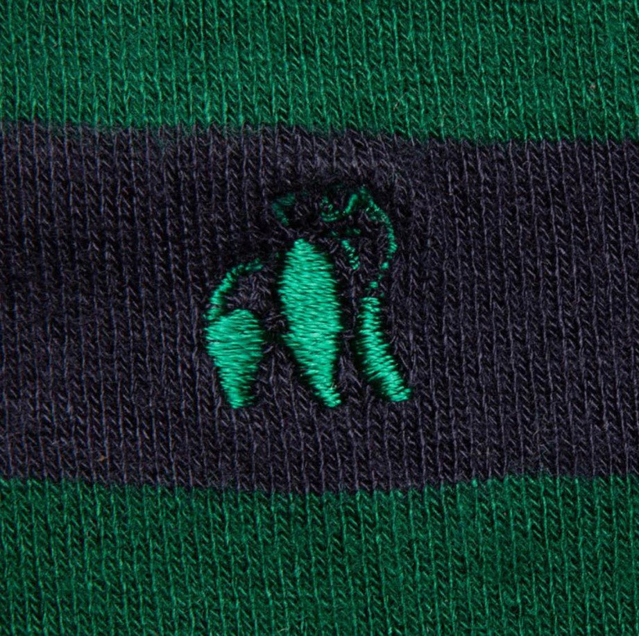Swole Panda Bamboo Green Stripe Socks Green