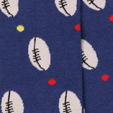 Swole Panda Bamboo Rugby Print Socks Blue