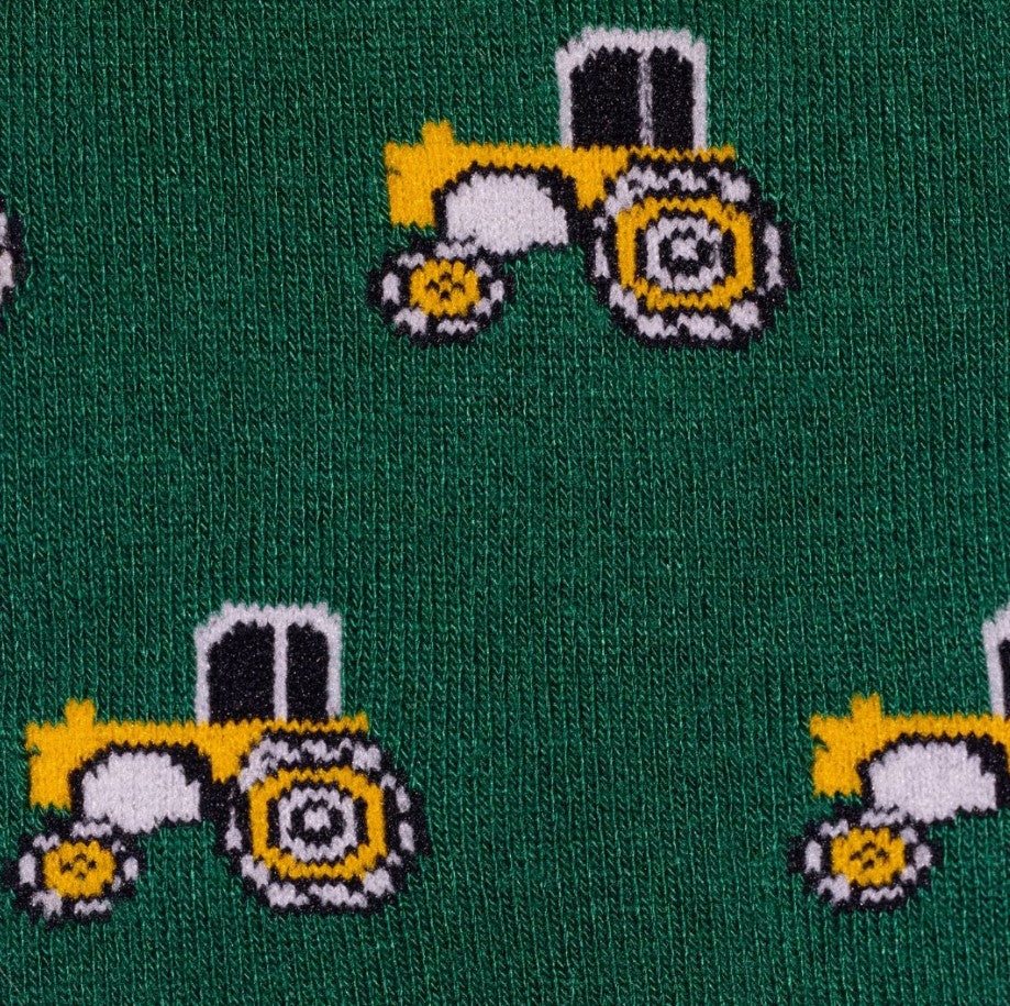 Swole Panda Bamboo Tractor Print Socks Green