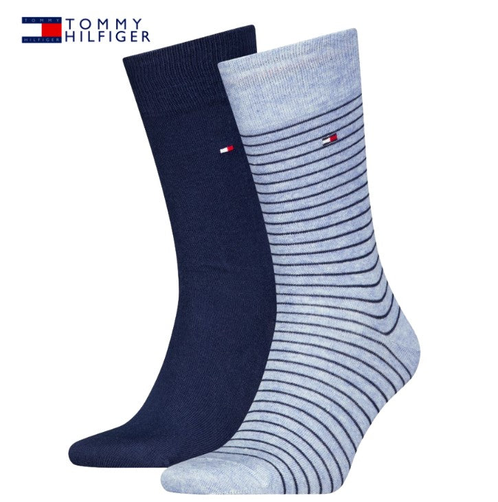 Tommy Hilfiger 2-Pack Stripe Blue Socks Blue