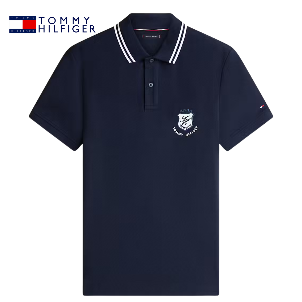 Tommy Hilfiger Pique Navy Polo Navy