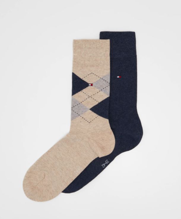 Tommy Hilfiger 2-Pack Beige Check Sock Beige