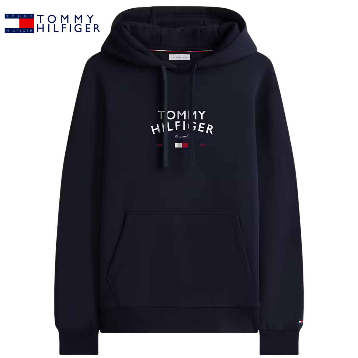 Tommy Hilfiger Big Arch Logo Navy Hoodie Navy – Kingsize Ireland