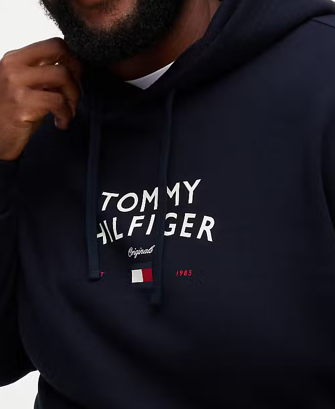 Tommy Hilfiger Big Arch Logo Navy Hoodie Navy – Kingsize Ireland