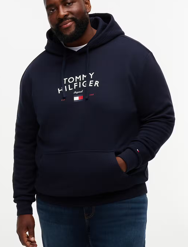Tommy Hilfiger Big Arch Logo Navy Hoodie Navy – Kingsize Ireland