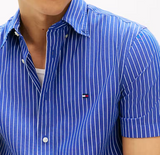 Tommy Hilfiger Poplin Stripe Blue Shirt Blue