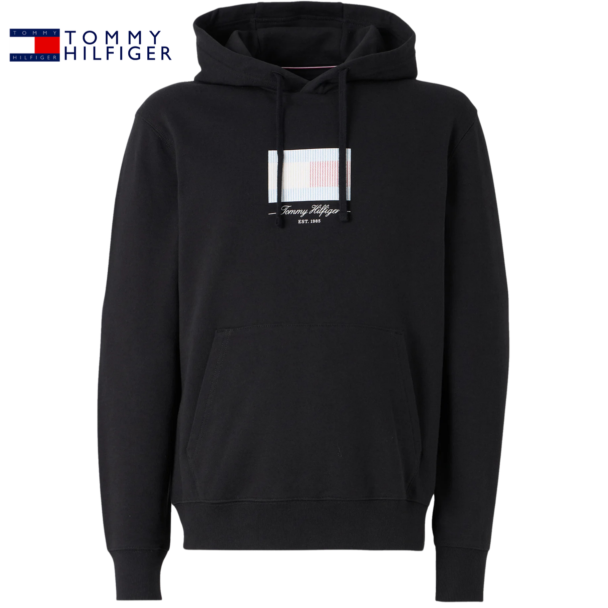 Tommy Hilfiger Flag Logo Black Hoodie Black