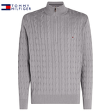 Tommy Hilfiger Cable Knit Half Zip Knit Grey