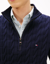 Tommy Hilfiger Cable Knit Half Zip Navy Navy