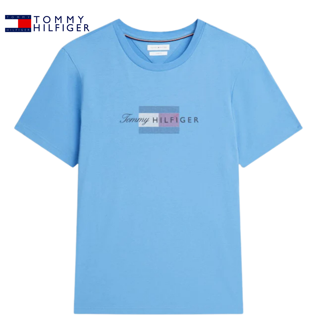 Tommy Hilfiger Script Flag Logo Blue Tee Blue