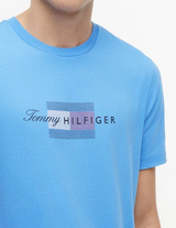 Tommy Hilfiger Script Flag Logo Blue Tee Blue