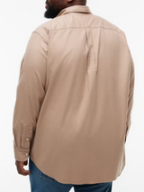 Tommy Hilfiger Solid Flannel Beige Shirt Beige