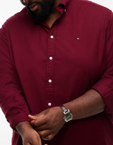 Tommy Hilfiger Solid Flannel Wine Shirt Wine