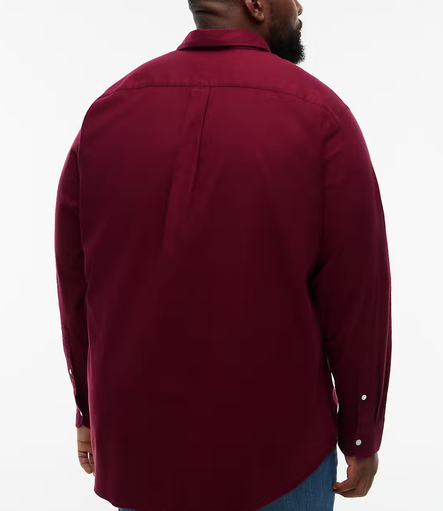 Tommy Hilfiger Solid Flannel Wine Shirt Wine