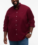 Tommy Hilfiger Solid Flannel Wine Shirt Wine