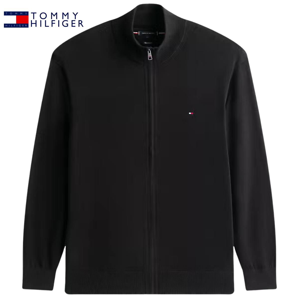 Tommy Hilfiger Cashmere Full Zip Knit Black