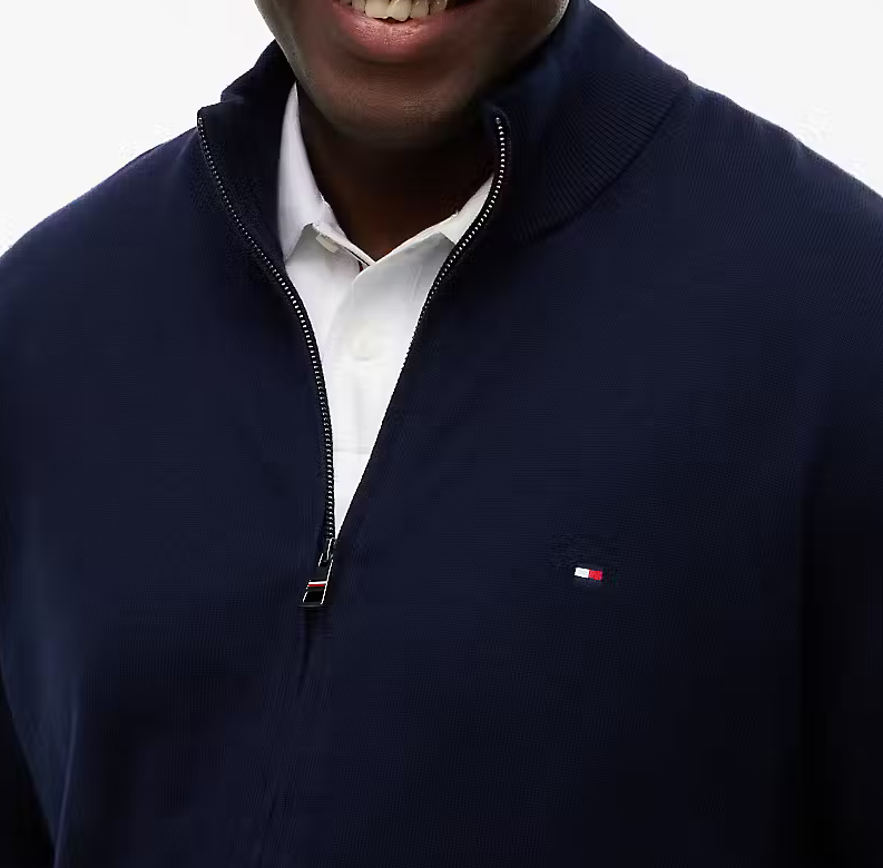 Tommy Hilfiger Full Zip Cashmere Knit Navy