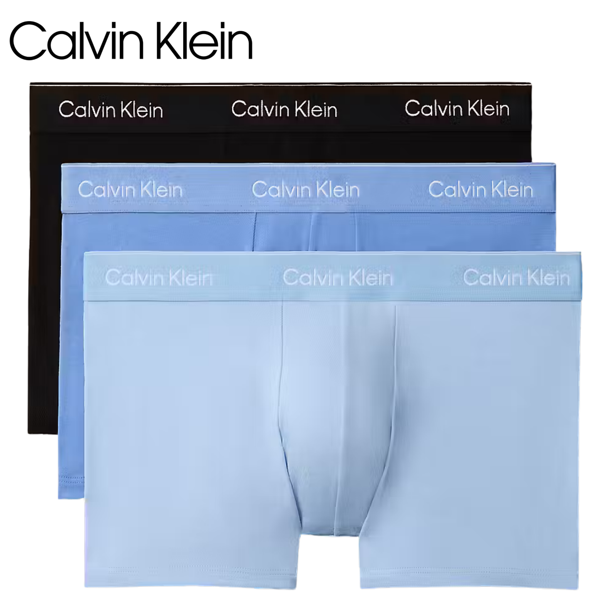Calvin Klein 3-Pack Glacier Blue Trunks Blue