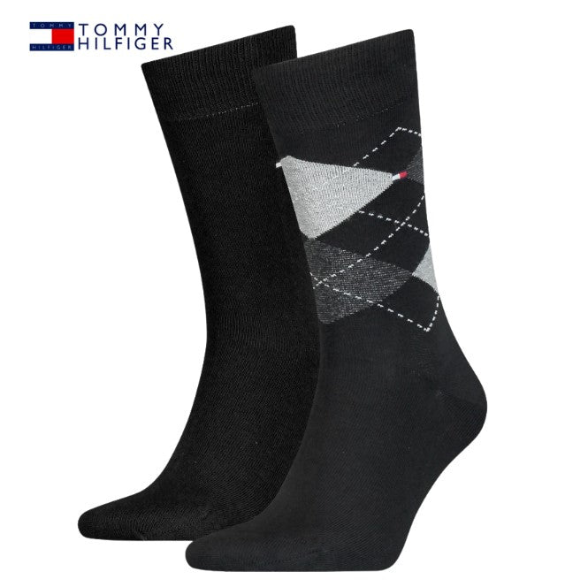 Tommy Hilfiger 2-Pack Black Check Socks Black
