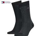 Tommy Hilfiger 2-Pack Black Stripe Socks Black
