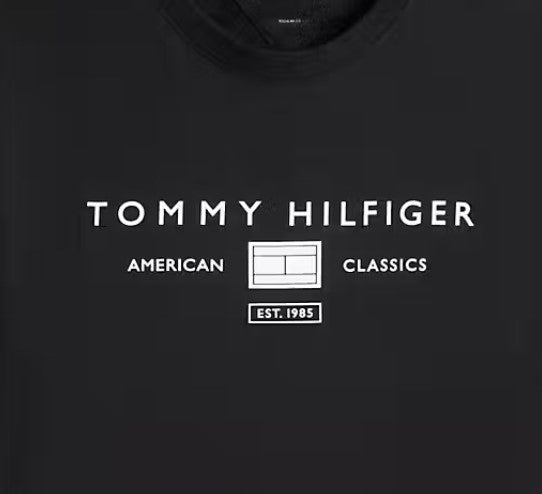 Tommy Hilfiger Brand Love Logo Black Tee Black