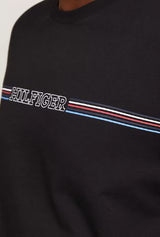 Tommy Hilfiger Stripe Chest Black Tee Black