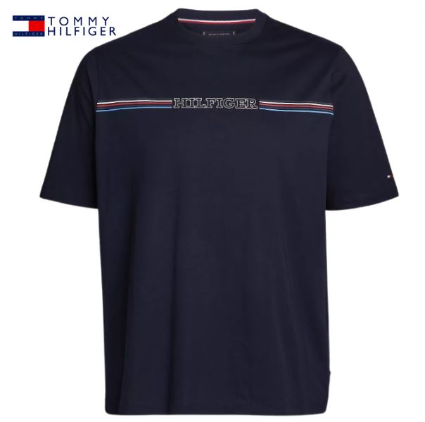 Tommy Hilfiger Stripe Chest Navy T-Shirt Navy