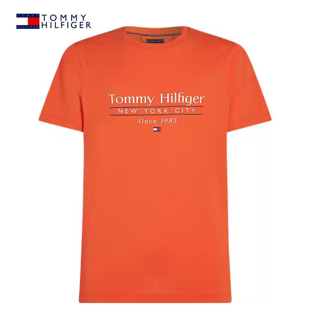 Tommy Hilfiger Center Logo Orange Tee Orange