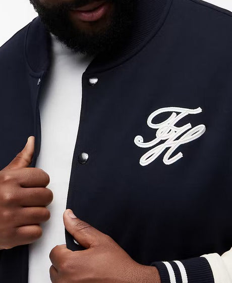 Tommy Hilfiger Script Logo Bomber Jacket Navy