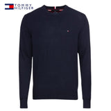 Tommy Hilfiger Round Navy Cotton Knit Navy