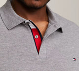 Tommy Hilfiger Flag Placket Grey Polo Grey