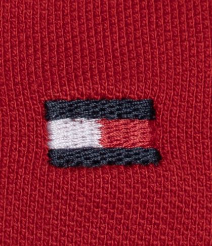 Tommy Hilfiger Flag Placket Red Polo Red