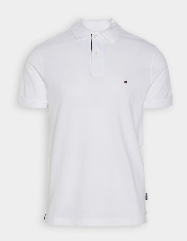 Tommy Hilfiger Flag Placket White Polo White